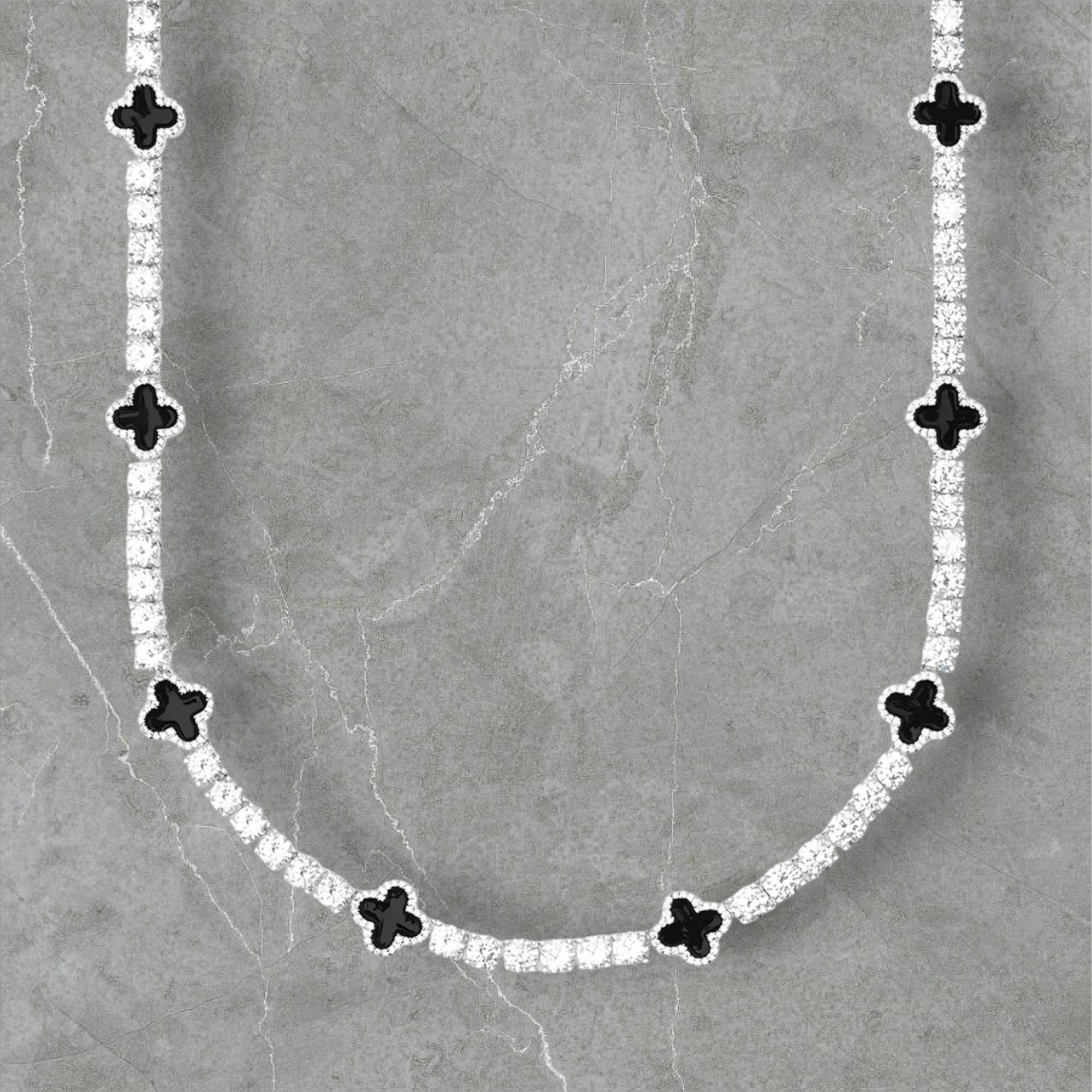 MOISSANIT-SCHWARZKLEBER-TENNISKETTE.