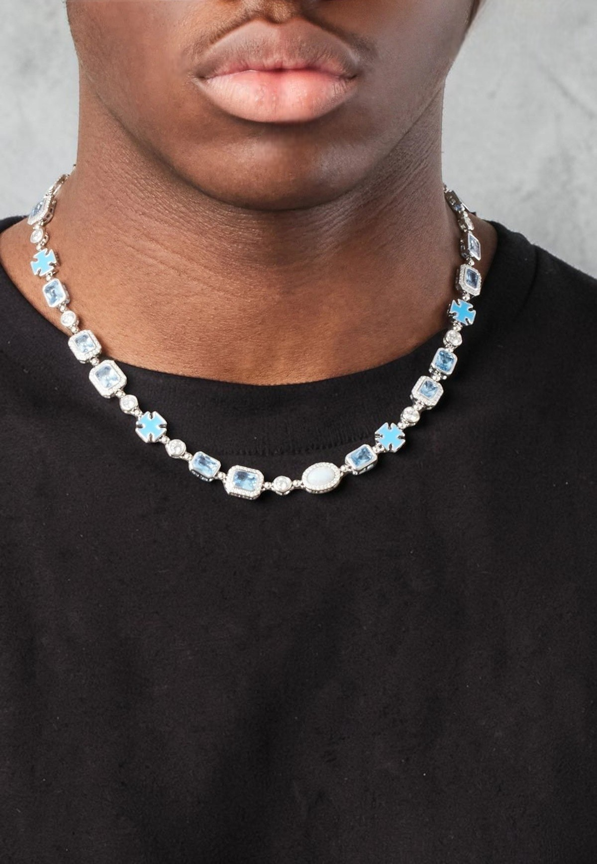 Blue Multi Gemstone Chain - Sterling Silver