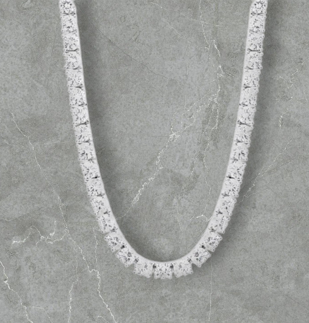 Round Cut Tennis Necklace.- 4 MM