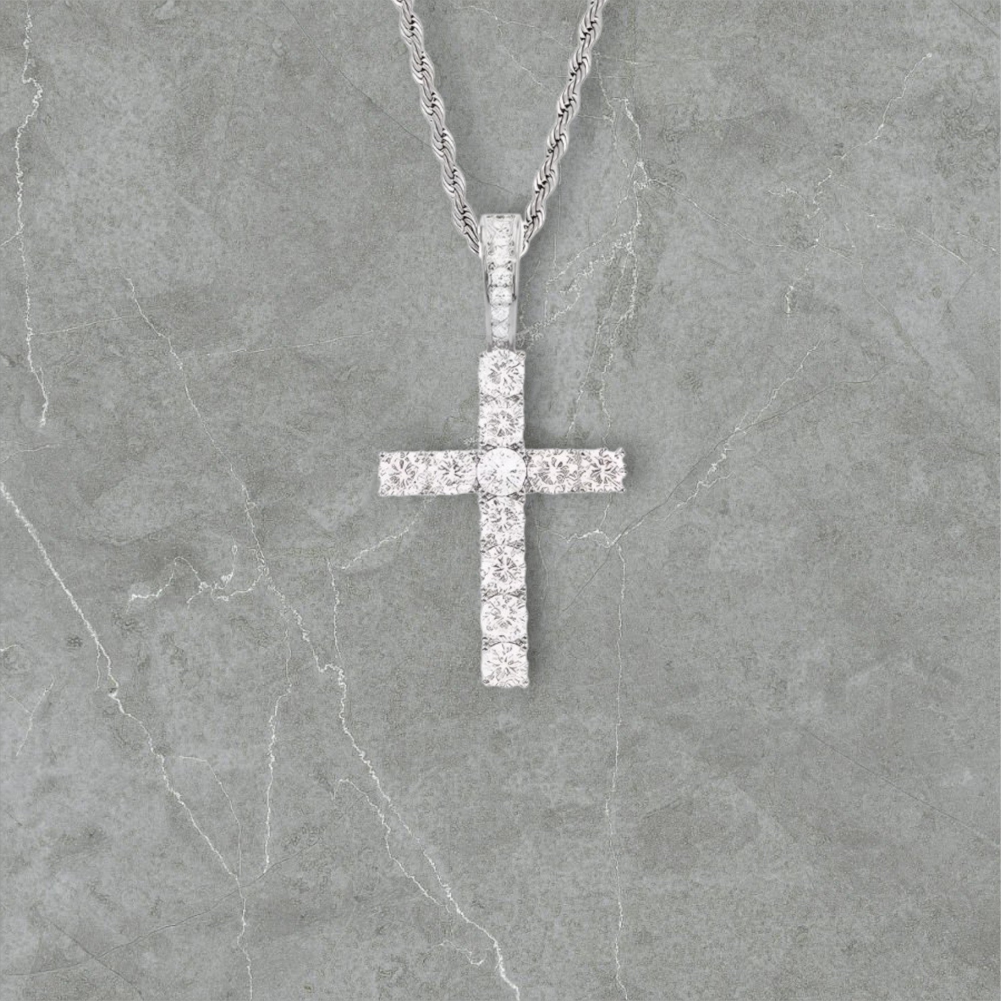 Kreuzanhänger. - Weißgold