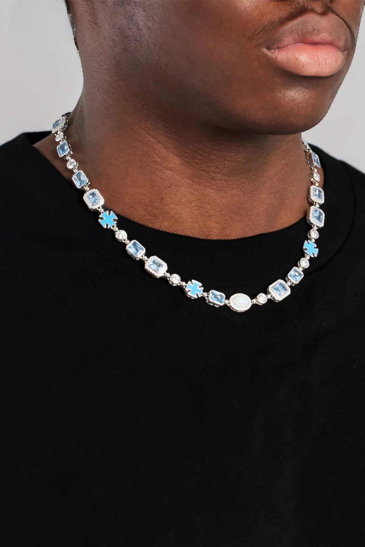 Blue Multi Gemstone Chain - Sterling Silver