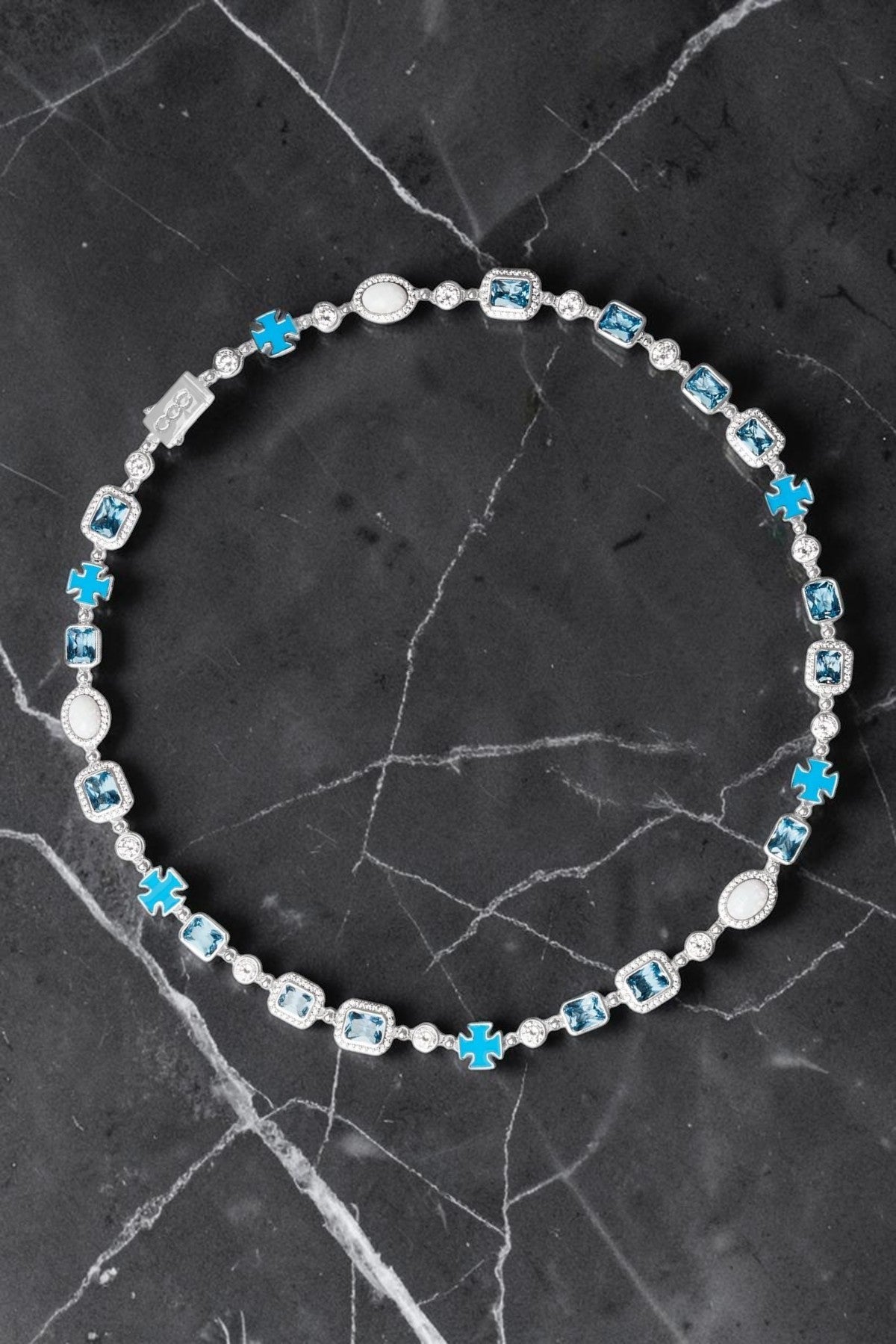 Blue Multi Gemstone Chain - Sterling Silver