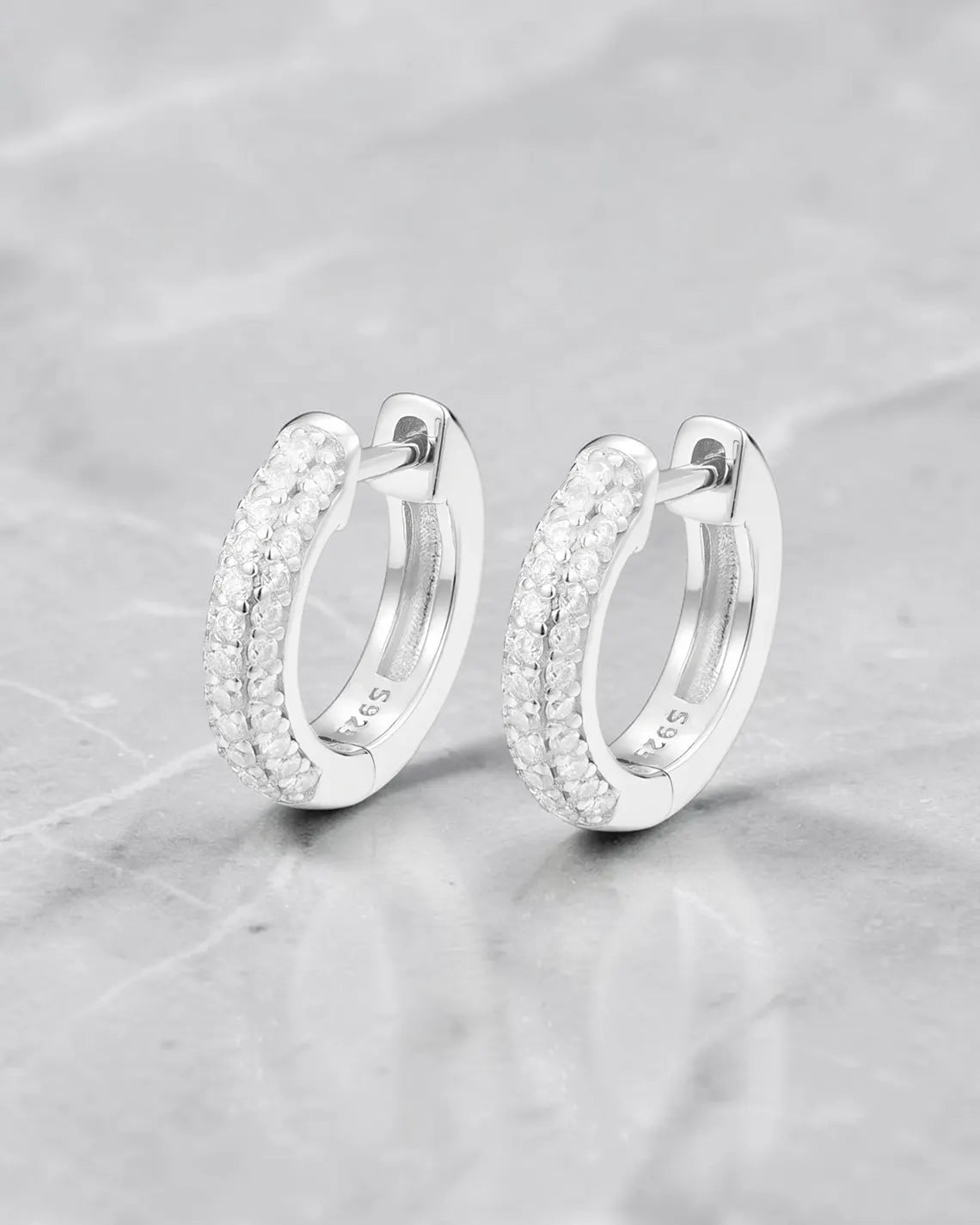 Moissanite Frosty Hoops Earrings - Sterling Silver