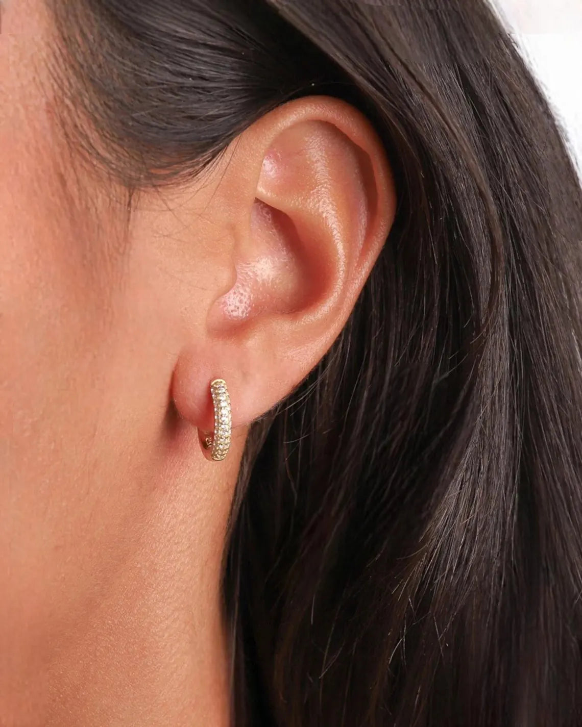 Moissanite Hoops Earrings - Gold Plated